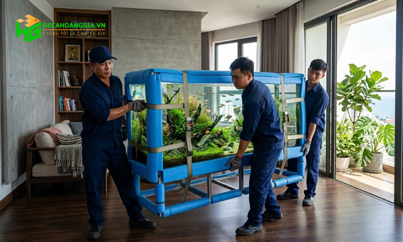 Dịch vụ vận chuyển bể cá tại Bể Cá Hoàng Gia