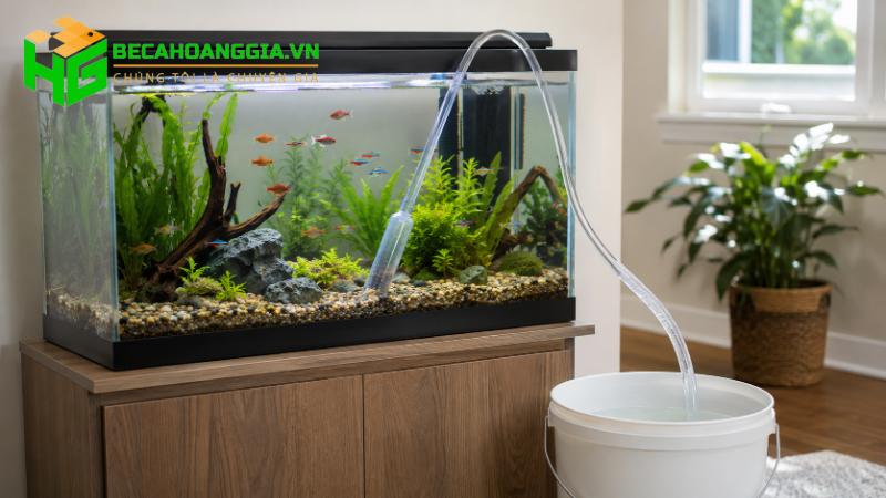 Cách thay nước bể cá không làm cá sốc