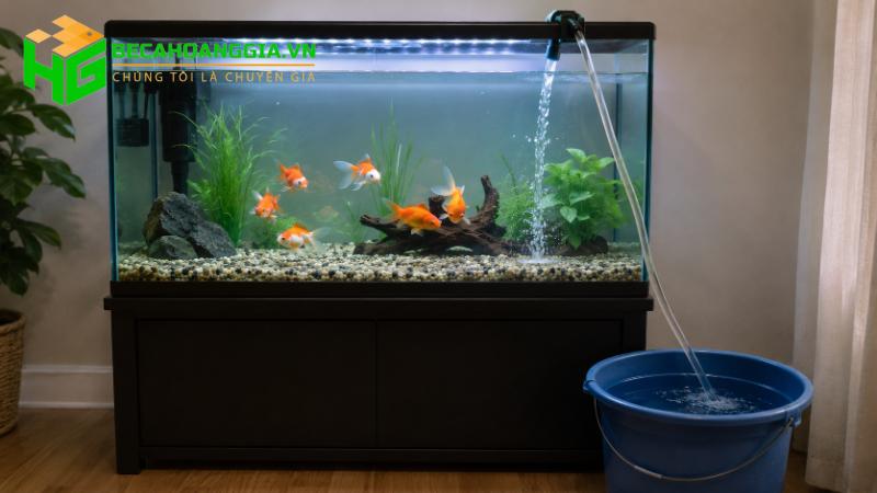 Cách thay nước bể cá không làm cá sốc