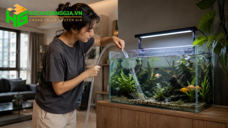 Vệ sinh bể cá